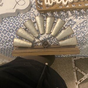 Rustic Metal Windmill Decor